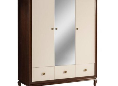 Kleiderschrank mit Spiegel Holz Schrank Designer Schrank Schlafzimmer Schränke